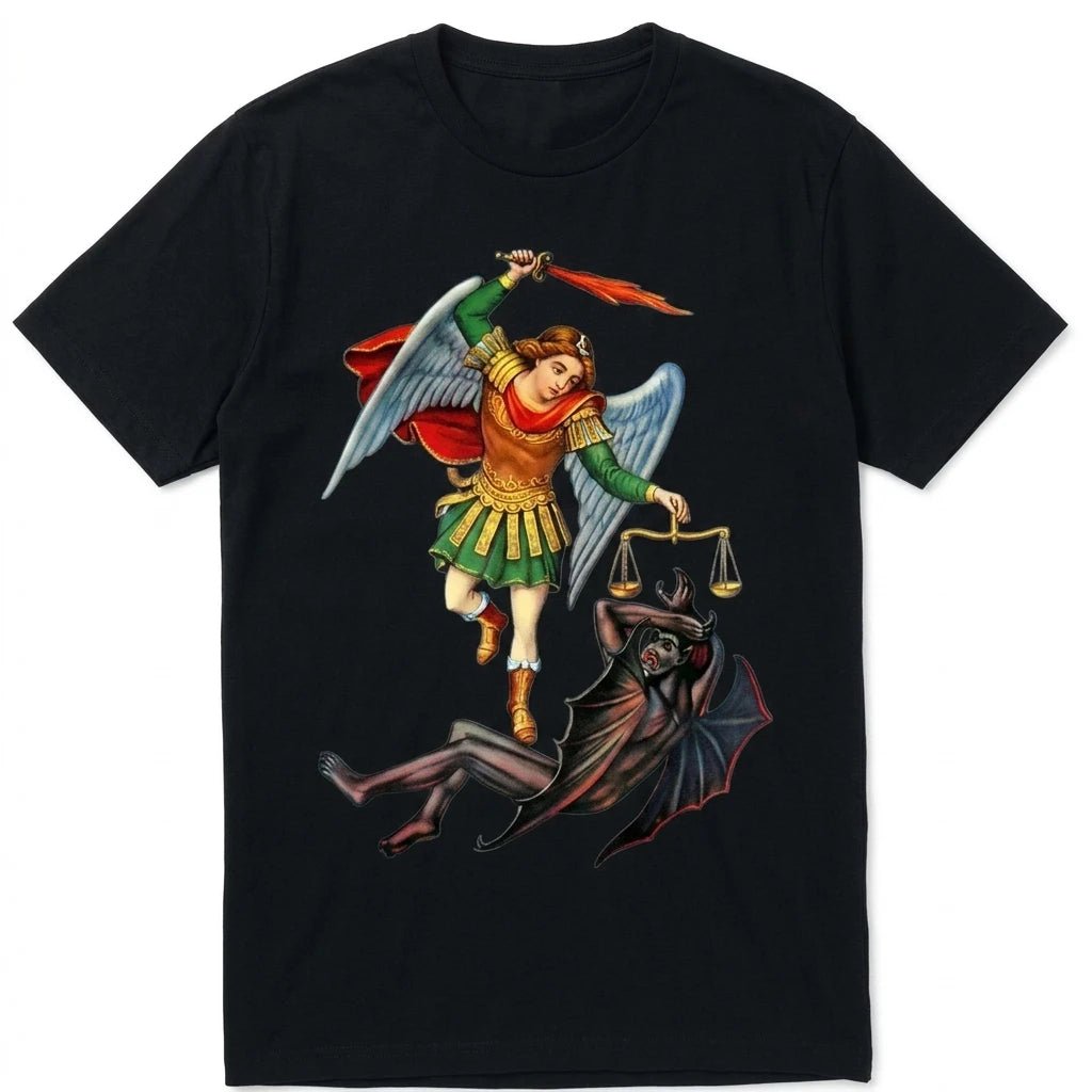 Saint Michael Warrior Tee S Men's T-Shirt Soulful Faith Christian Apparel & Jewelry