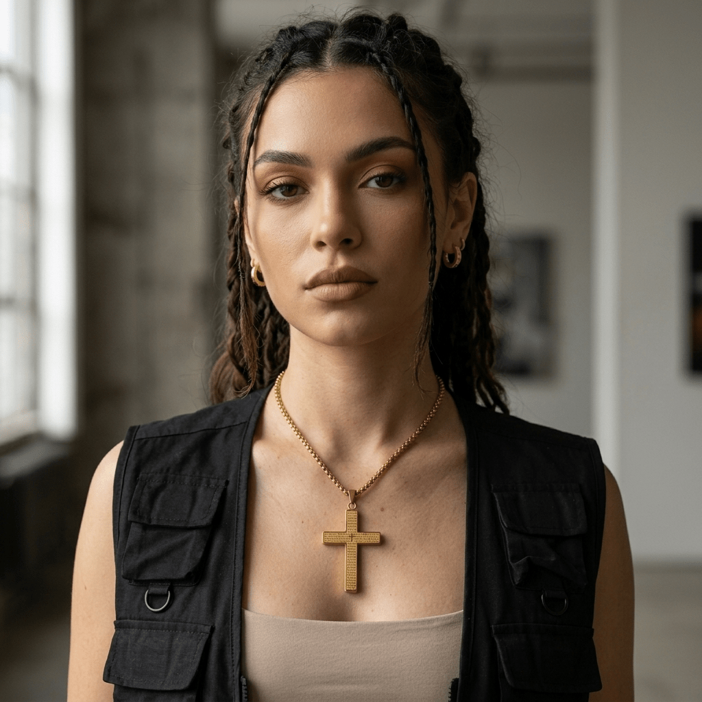 Scripture Cross Necklace Black Gunmetal Unisex Necklace Soulful Faith Christian Apparel & Jewelry