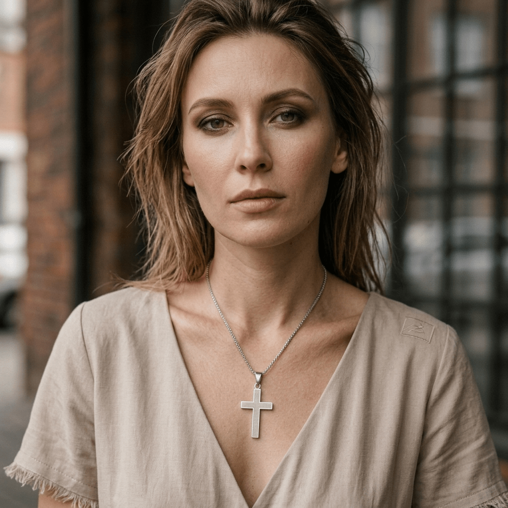 Scripture Cross Necklace Black Gunmetal Unisex Necklace Soulful Faith Christian Apparel & Jewelry