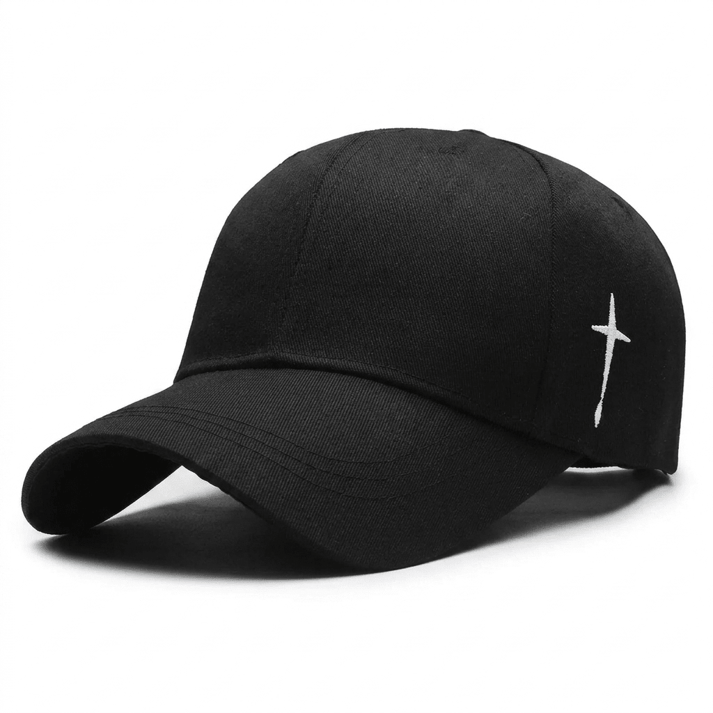 Side Cross Embroidered Cap White Baseball Cap Soulful Faith Christian Apparel & Jewelry