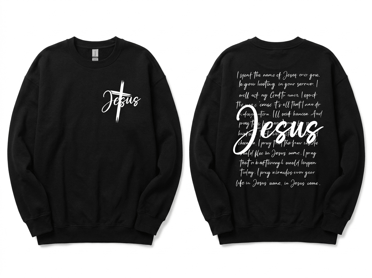 I Speak the Name of Jesus Sweatshirt Black Women's Sweatshirt Soulful Faith Christian Apparel & Jewelry