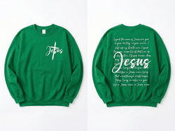 I Speak the Name of Jesus Sweatshirt Dark Green Women's Sweatshirt Soulful Faith Christian Apparel & Jewelry