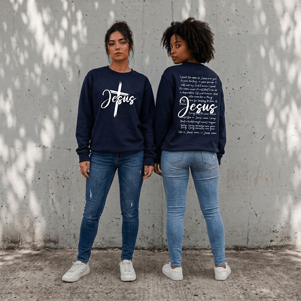 I Speak the Name of Jesus Sweatshirt Dark Green Women's Sweatshirt Soulful Faith Christian Apparel & Jewelry