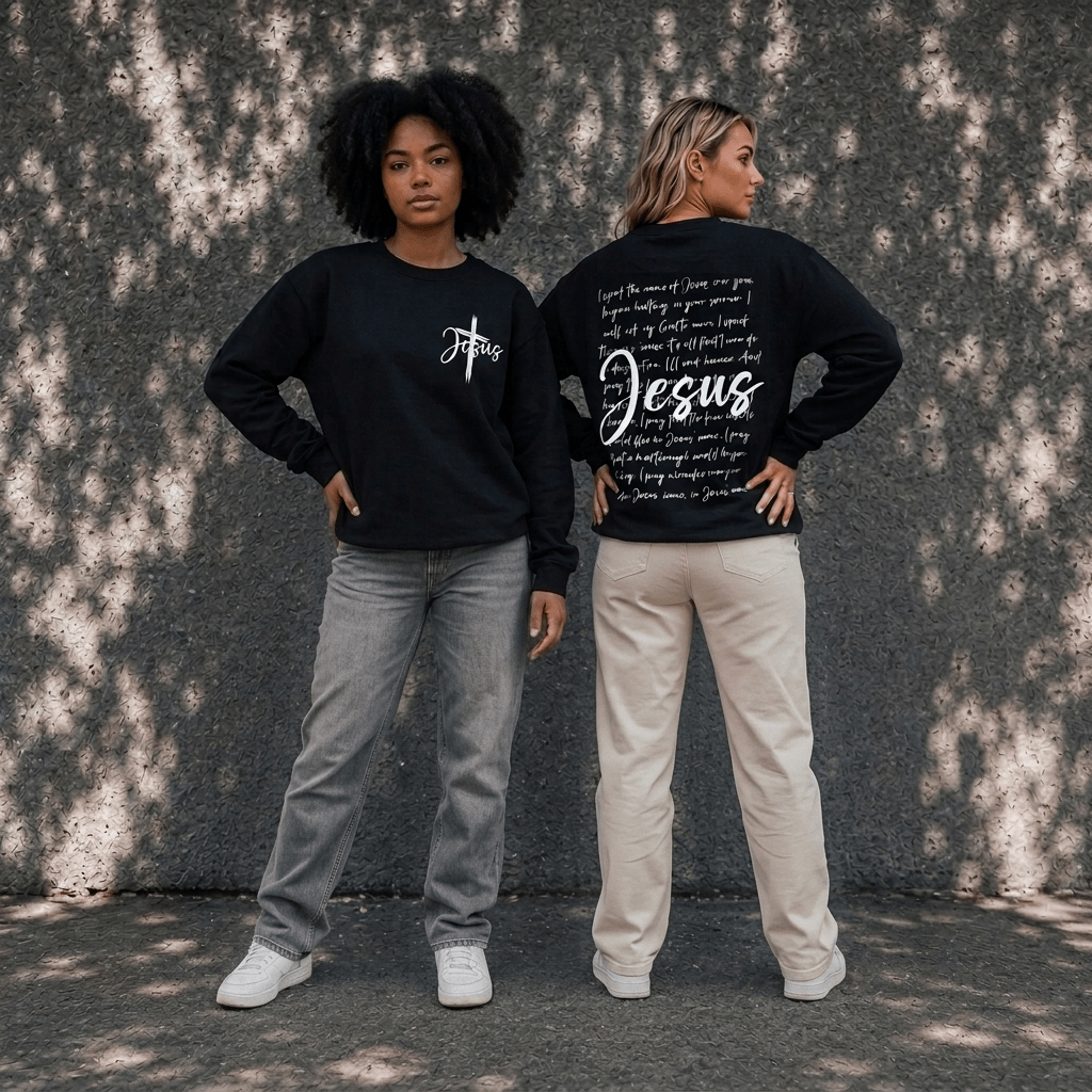 I Speak the Name of Jesus Sweatshirt Dark Green Women's Sweatshirt Soulful Faith Christian Apparel & Jewelry