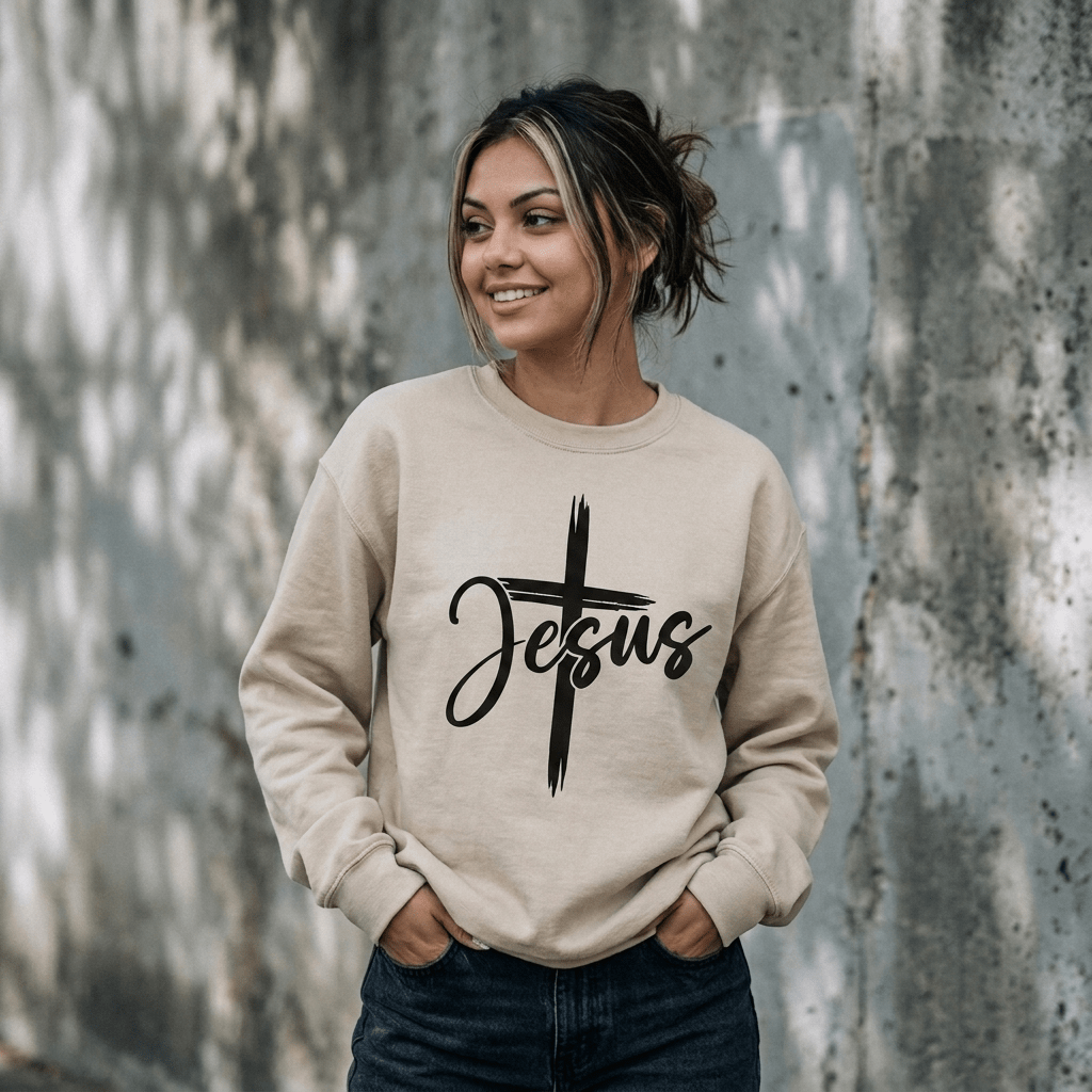 I Speak the Name of Jesus Sweatshirt Dark Green Women's Sweatshirt Soulful Faith Christian Apparel & Jewelry