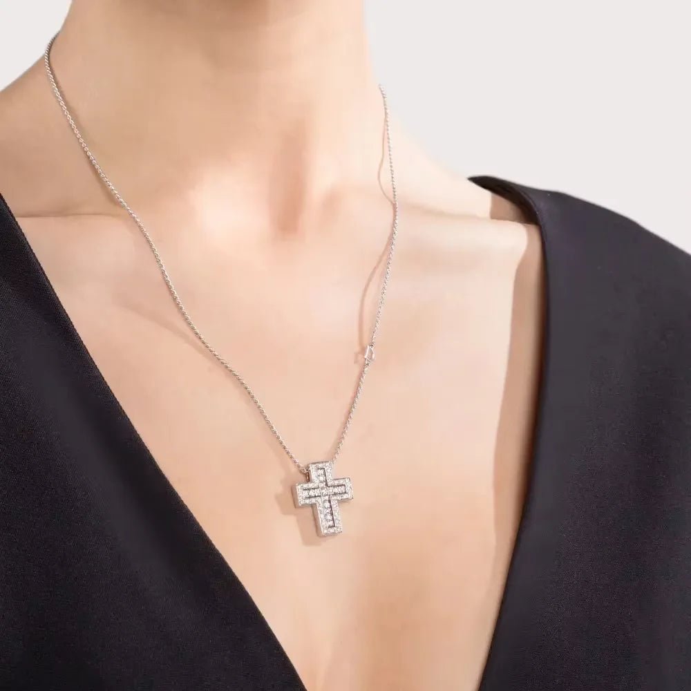 Sterling Silver Cross Necklace Rose Gold Women's Necklace Soulful Faith Christian Apparel & Jewelry