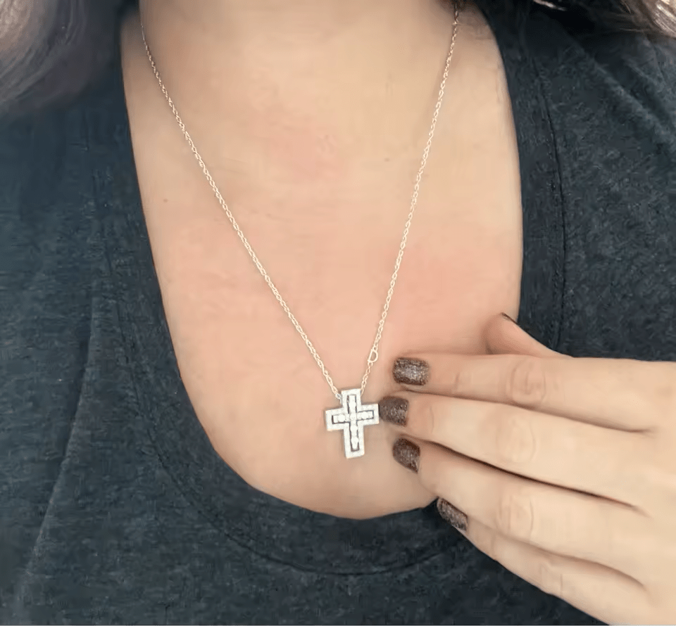 Sterling Silver Cross Necklace Rose Gold Women's Necklace Soulful Faith Christian Apparel & Jewelry