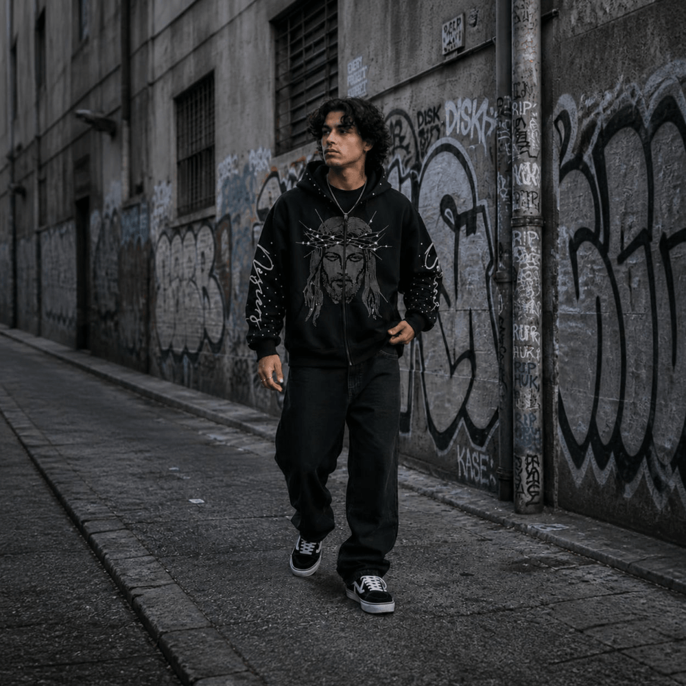 Thorns & Diamonds Streetwear Hoodie Black Men's Hoodie Soulful Faith Christian Apparel & Jewelry