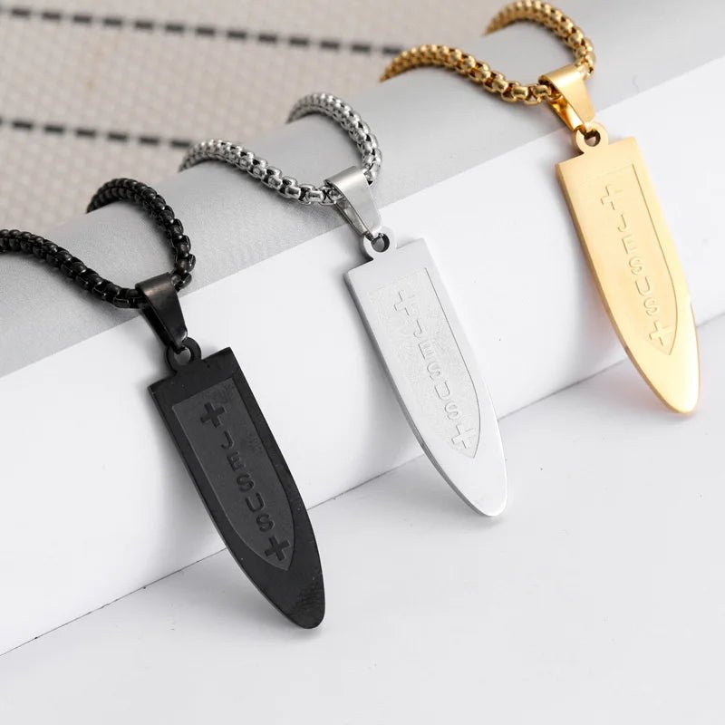 Titanium Scripture Cross Necklace Black Men's Necklace Soulful Faith Christian Apparel & Jewelry