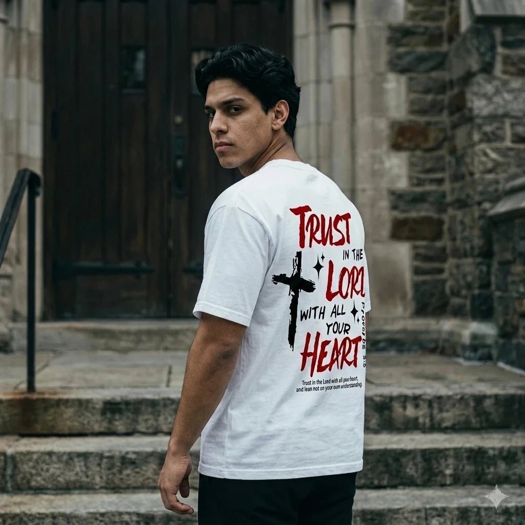 Trust in the Lord Tee White Men's T-Shirt Soulful Faith Christian Apparel & Jewelry