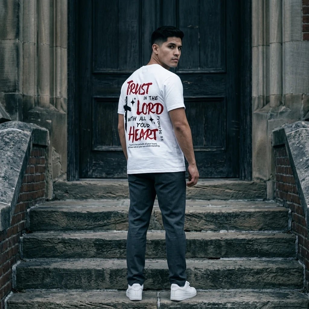 Trust in the Lord Tee White Men's T-Shirt Soulful Faith Christian Apparel & Jewelry