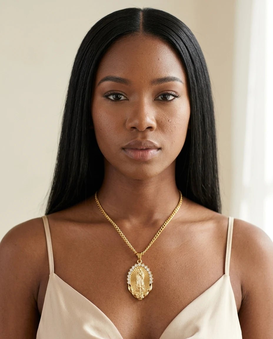 Virgin Mary Pendant Necklace Silver Unisex Necklace Soulful Faith Christian Apparel & Jewelry