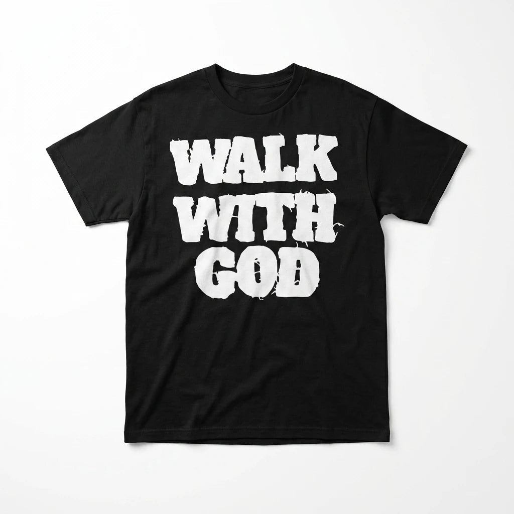 Walk With God Tee Black Men's T-Shirt Soulful Faith Christian Apparel & Jewelry