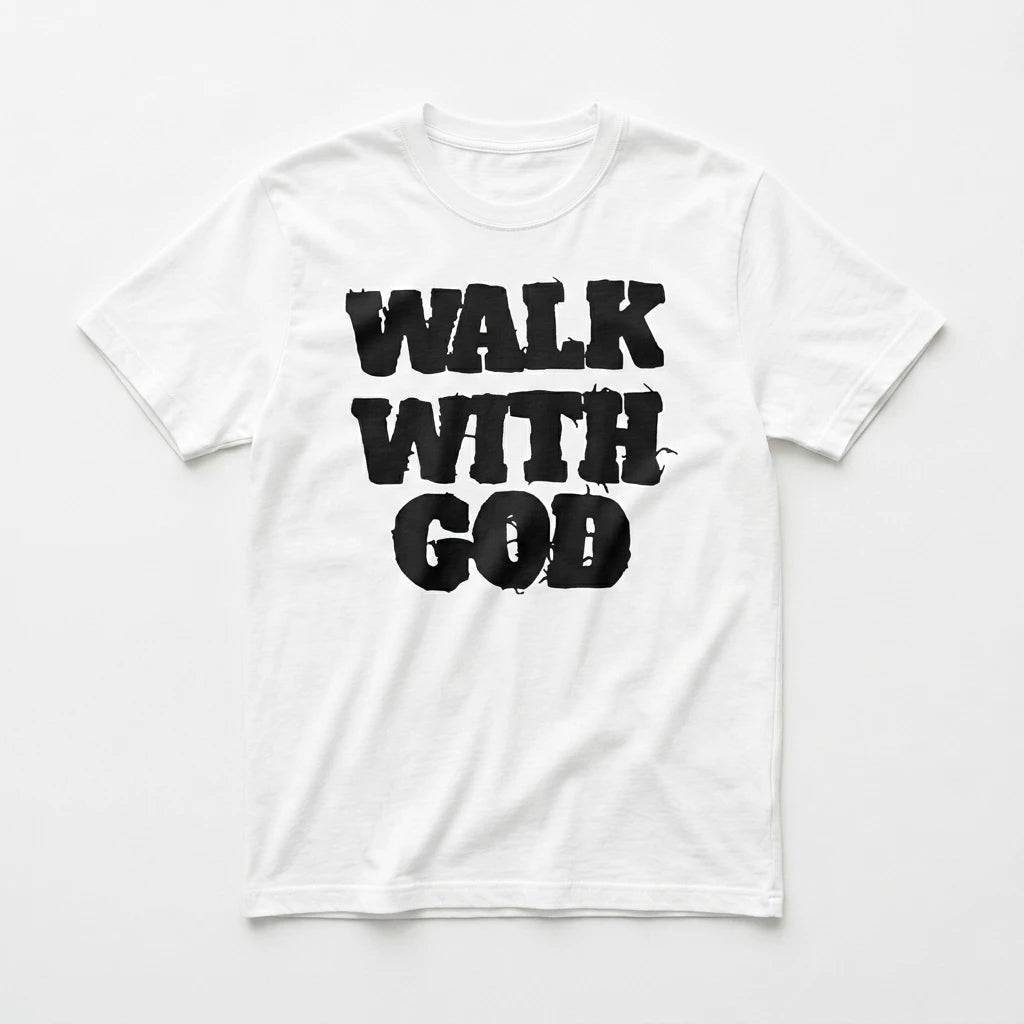 Walk With God Tee White Men's T-Shirt Soulful Faith Christian Apparel & Jewelry