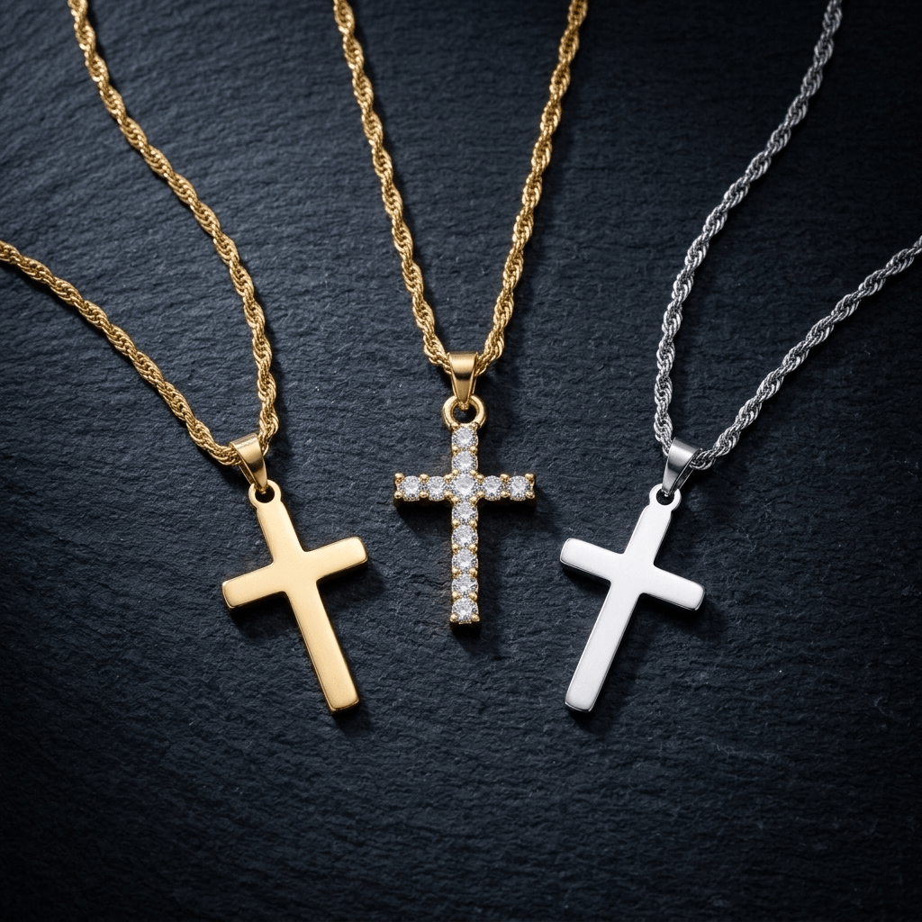 Waterproof Cross Necklace 18K Gold Women's Necklace Soulful Faith Christian Apparel & Jewelry