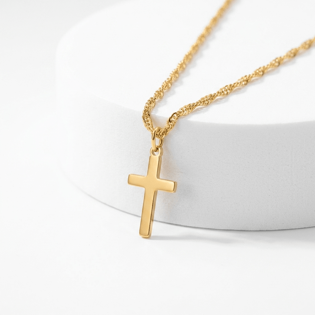 Waterproof Cross Necklace 18K Gold Women's Necklace Soulful Faith Christian Apparel & Jewelry