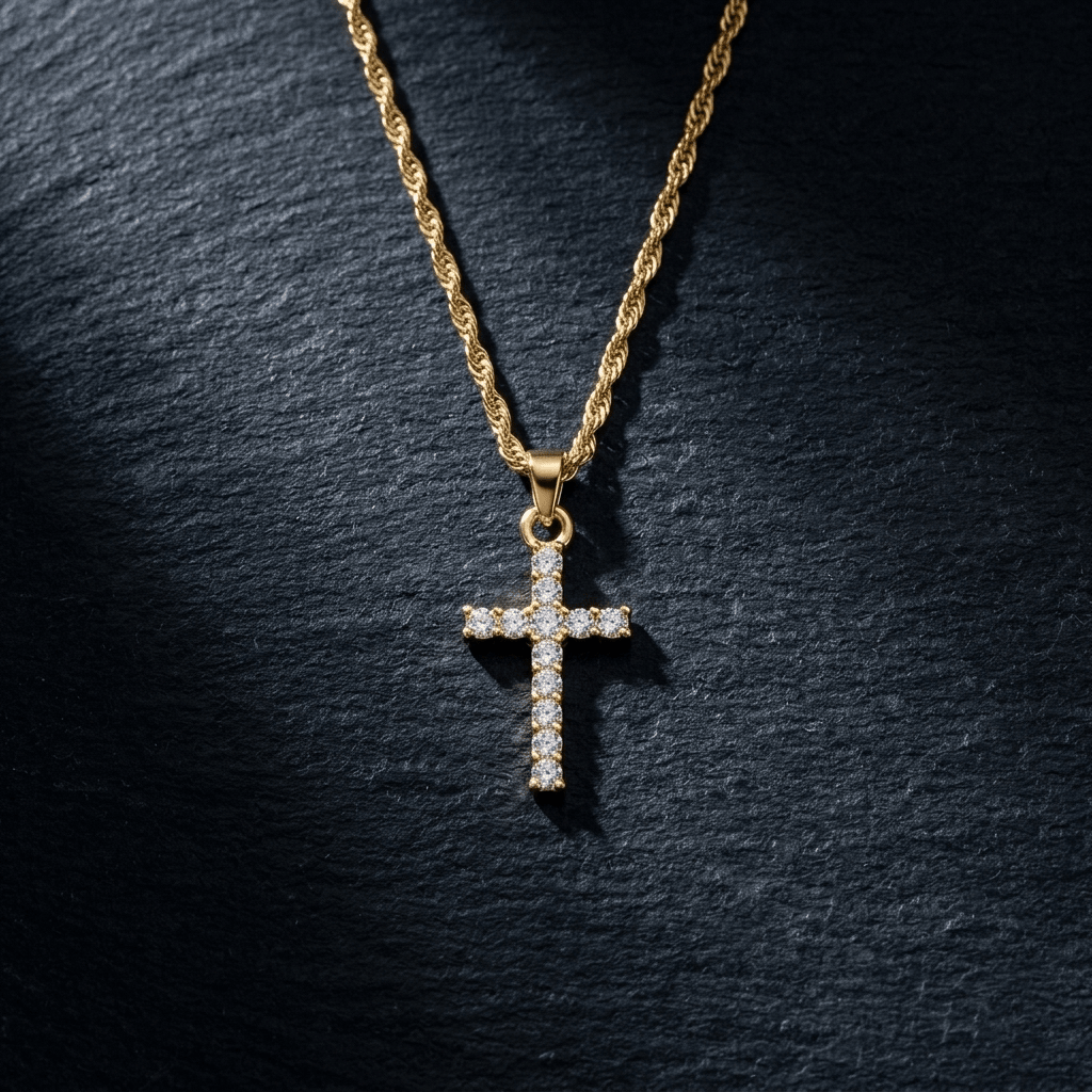 Waterproof Cross Necklace 18K Gold Women's Necklace Soulful Faith Christian Apparel & Jewelry