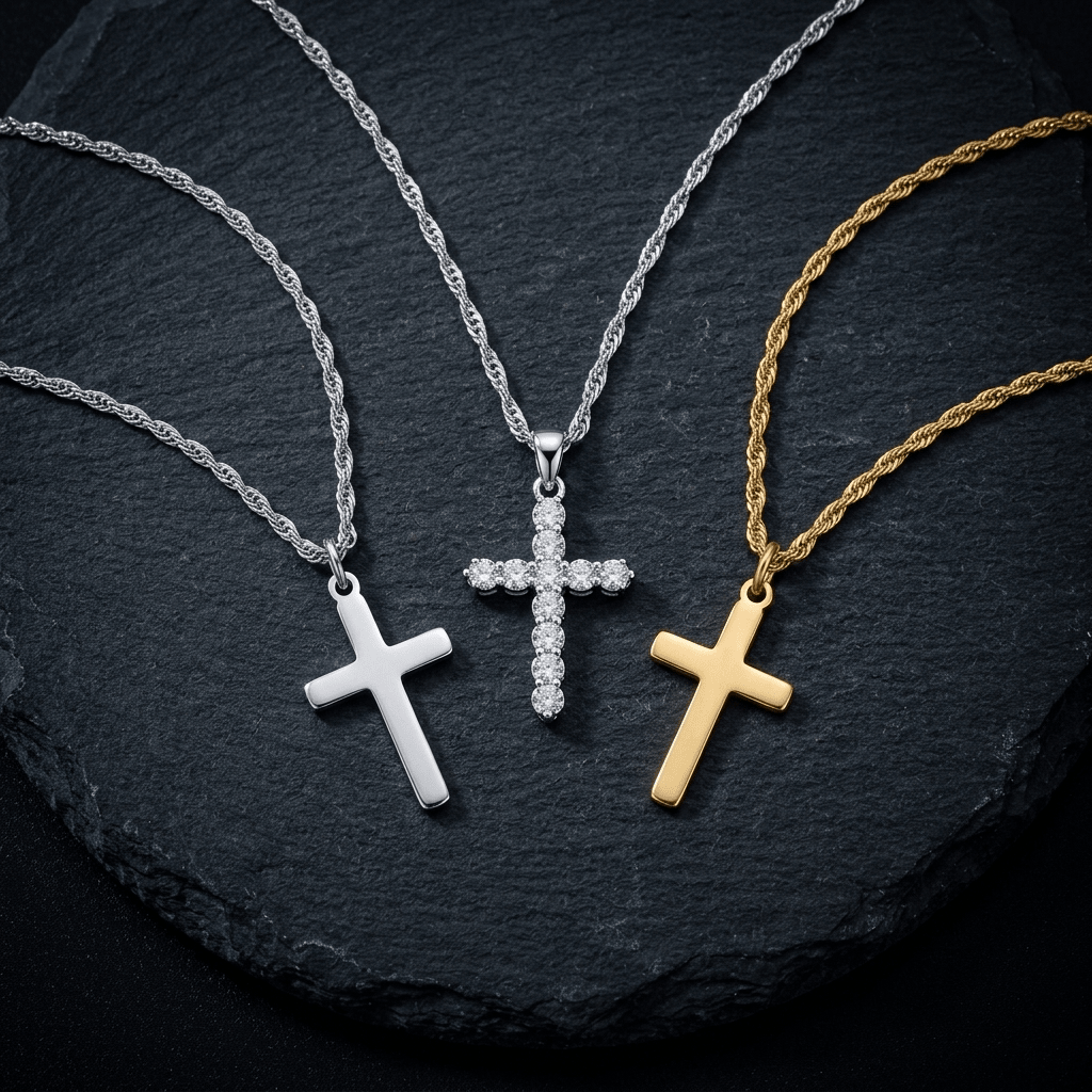Waterproof Cross Necklace 18K Gold Women's Necklace Soulful Faith Christian Apparel & Jewelry
