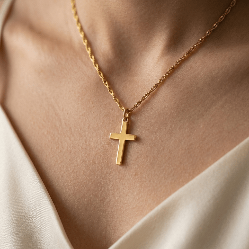 Waterproof Cross Necklace 18K Gold Women's Necklace Soulful Faith Christian Apparel & Jewelry
