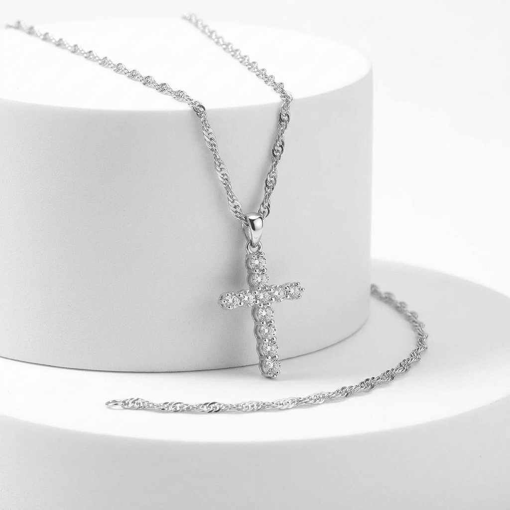 Waterproof Cross Necklace Silver Women's Necklace Soulful Faith Christian Apparel & Jewelry