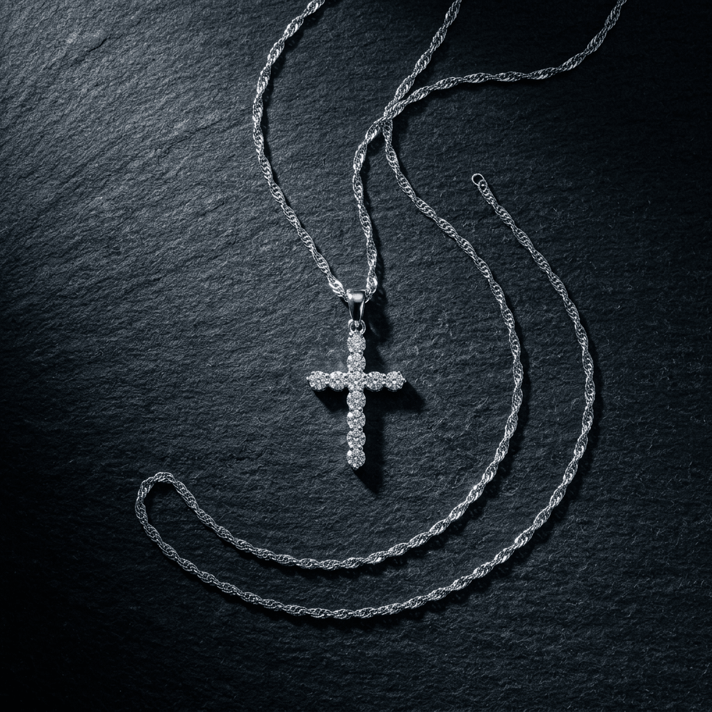Waterproof Cross Necklace Silver Women's Necklace Soulful Faith Christian Apparel & Jewelry