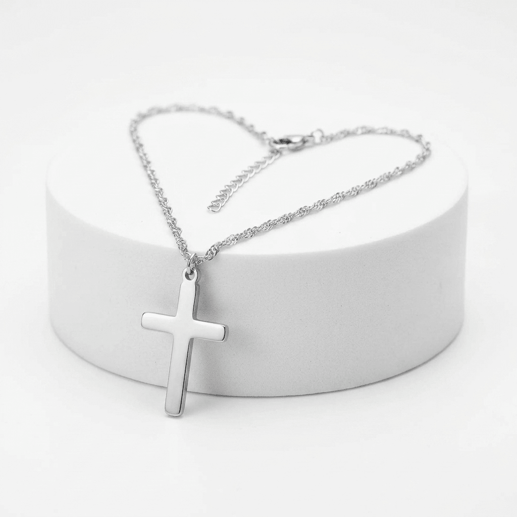Waterproof Cross Necklace Silver Women's Necklace Soulful Faith Christian Apparel & Jewelry