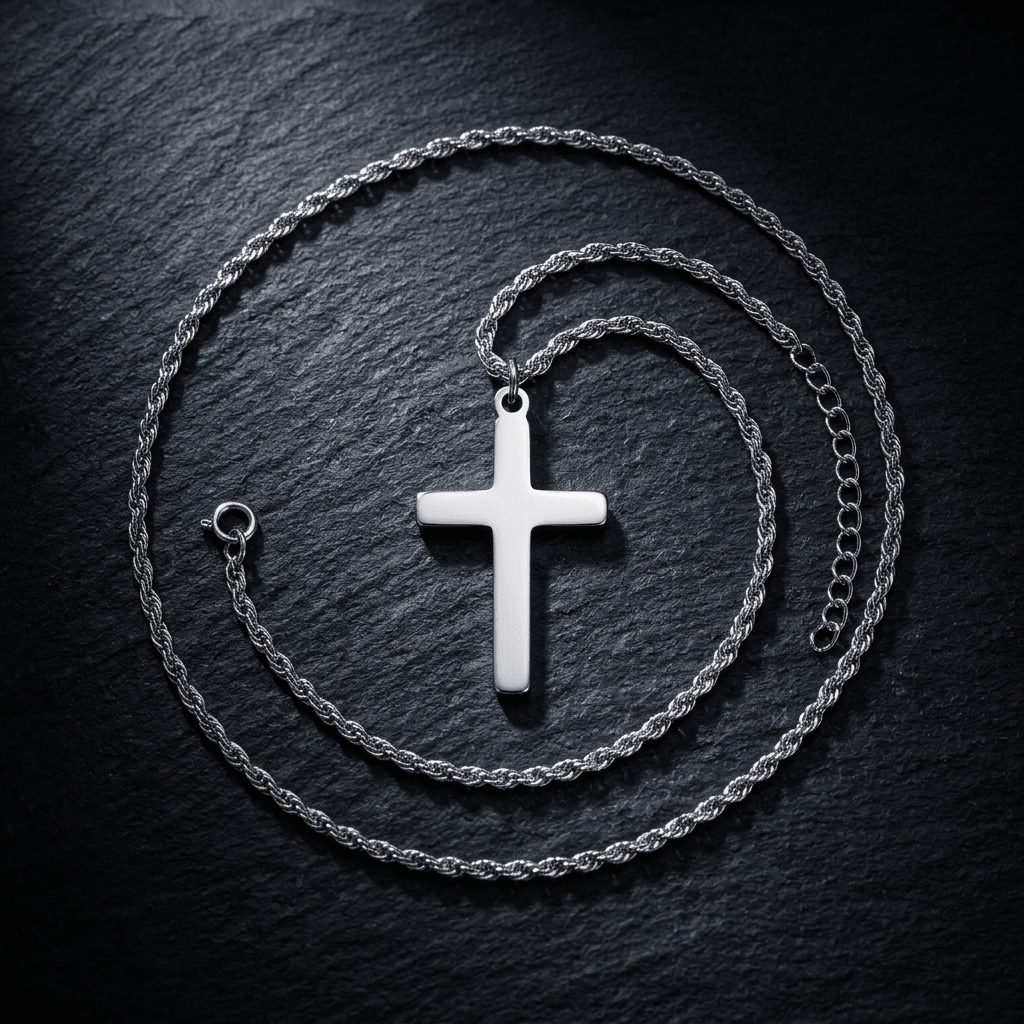 Waterproof Cross Necklace Silver Women's Necklace Soulful Faith Christian Apparel & Jewelry