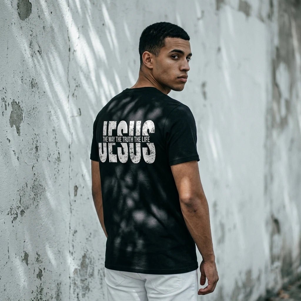 Way Truth Life Tee Black Men's T-Shirt Soulful Faith Christian Apparel & Jewelry