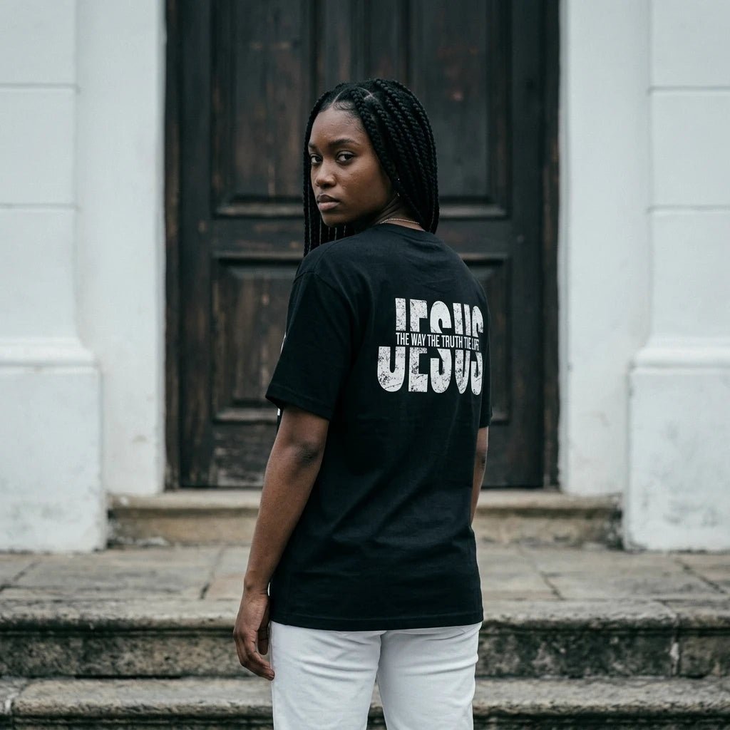 Way Truth Life Tee Black Men's T-Shirt Soulful Faith Christian Apparel & Jewelry
