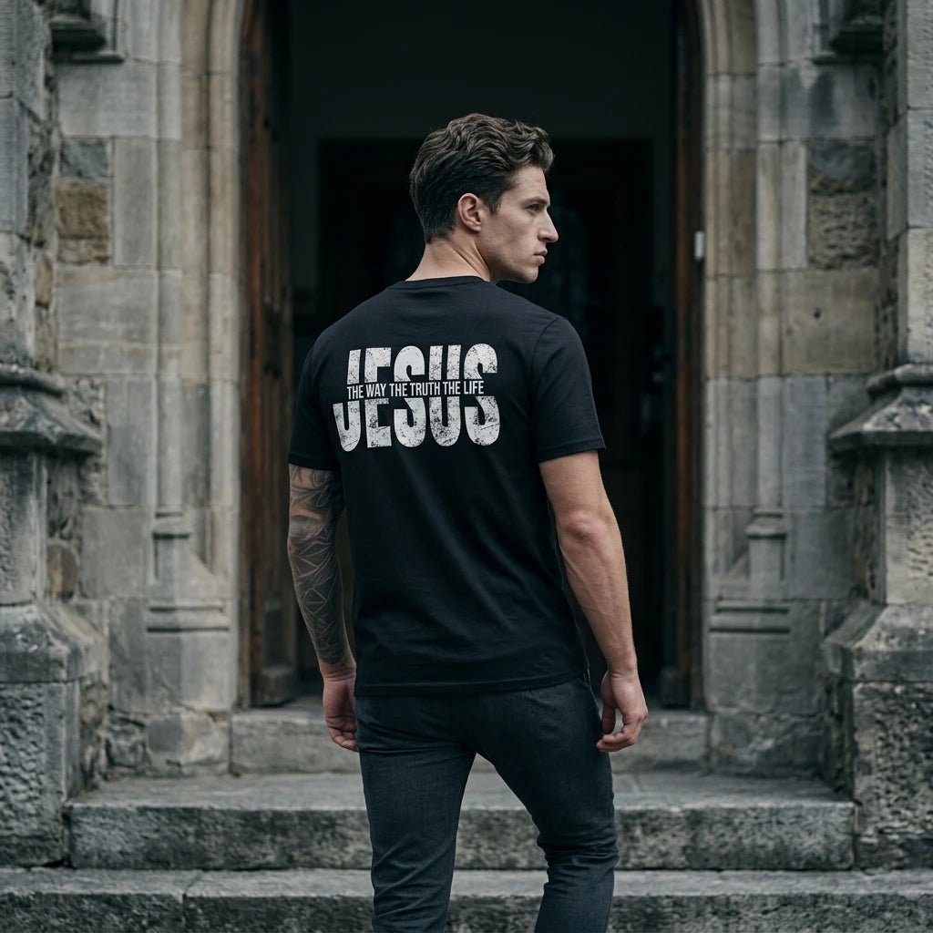 Way Truth Life Tee Black Men's T-Shirt Soulful Faith Christian Apparel & Jewelry