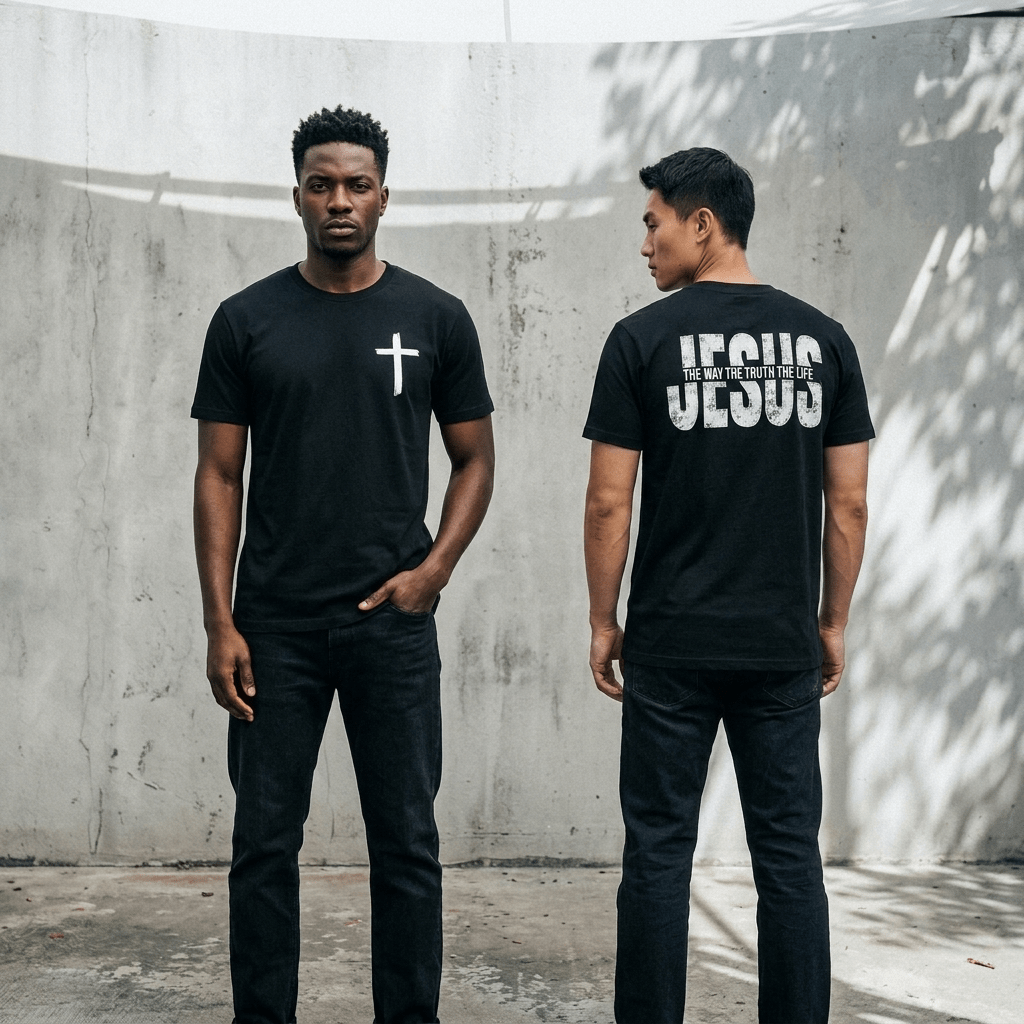 Way Truth Life Tee Black Men's T-Shirt Soulful Faith Christian Apparel & Jewelry