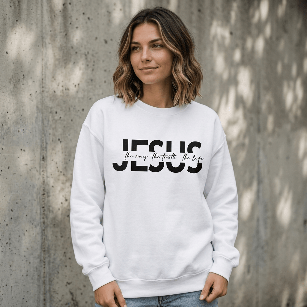 The Way Truth Life Sweatshirt Black Women's Sweatshirt Soulful Faith Christian Apparel & Jewelry