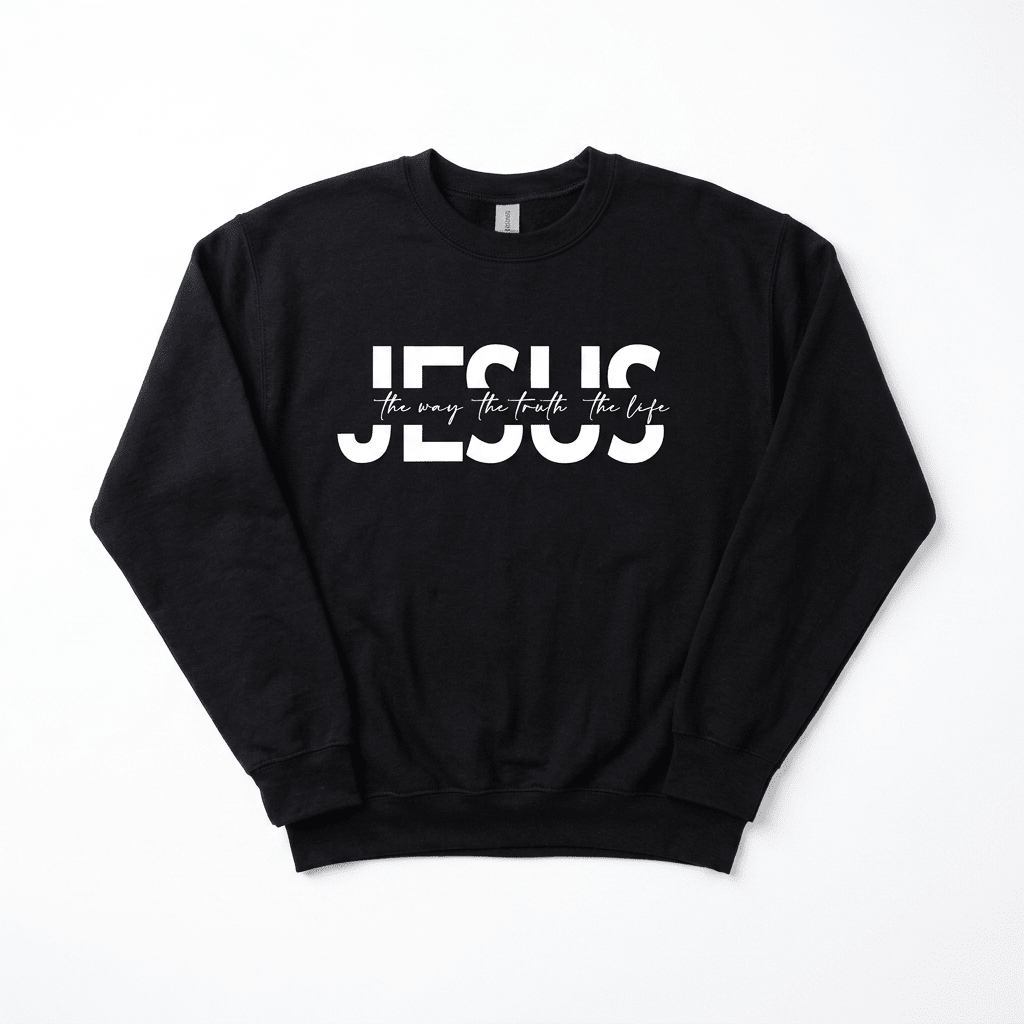 The Way Truth Life Sweatshirt Black Women's Sweatshirt Soulful Faith Christian Apparel & Jewelry