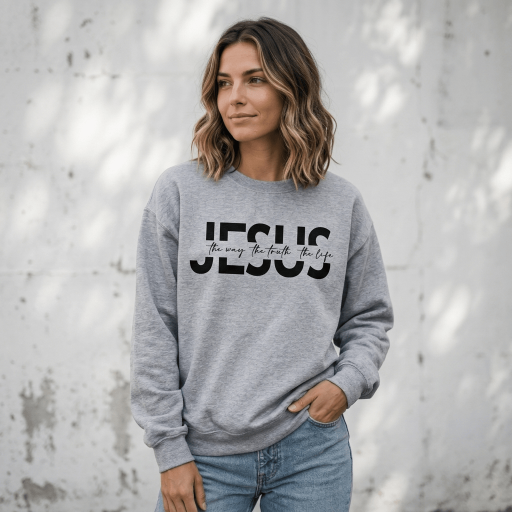 The Way Truth Life Sweatshirt Black Women's Sweatshirt Soulful Faith Christian Apparel & Jewelry
