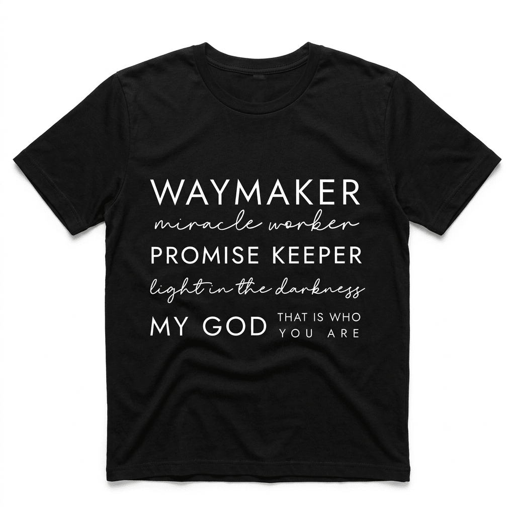 Waymaker Miracle Worker Tee Black Women's T-Shirt Soulful Faith Christian Apparel & Jewelry