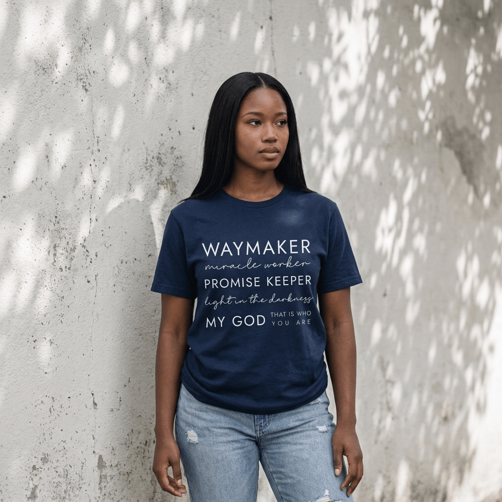 Waymaker Miracle Worker Tee Orange Women's T-Shirt Soulful Faith Christian Apparel & Jewelry
