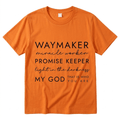 Waymaker Miracle Worker Tee Orange Women's T-Shirt Soulful Faith Christian Apparel & Jewelry
