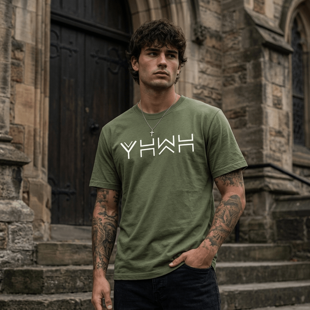 Yahweh YHWH Graphic Tee Gray Men's T-Shirt Soulful Faith Christian Apparel & Jewelry