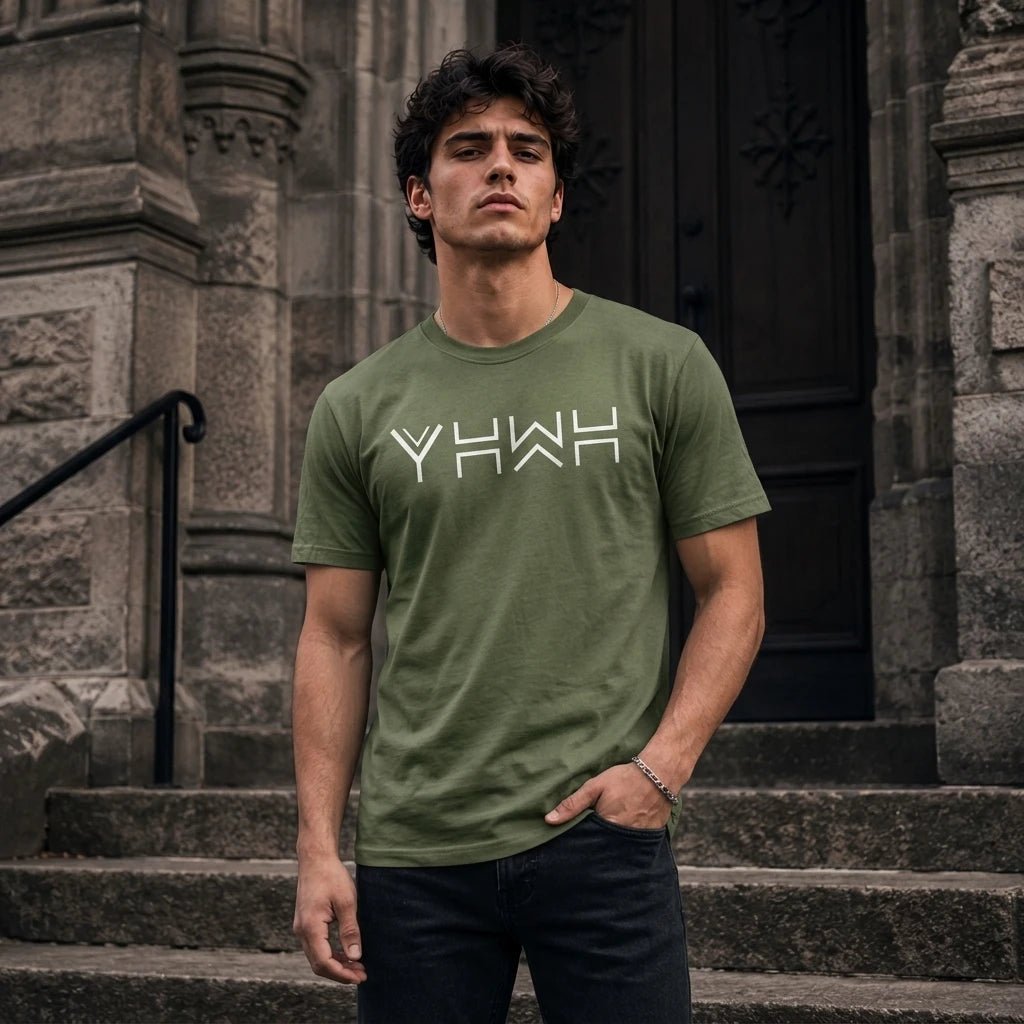 Yahweh YHWH Graphic Tee Green Men's T-Shirt Soulful Faith Christian Apparel & Jewelry