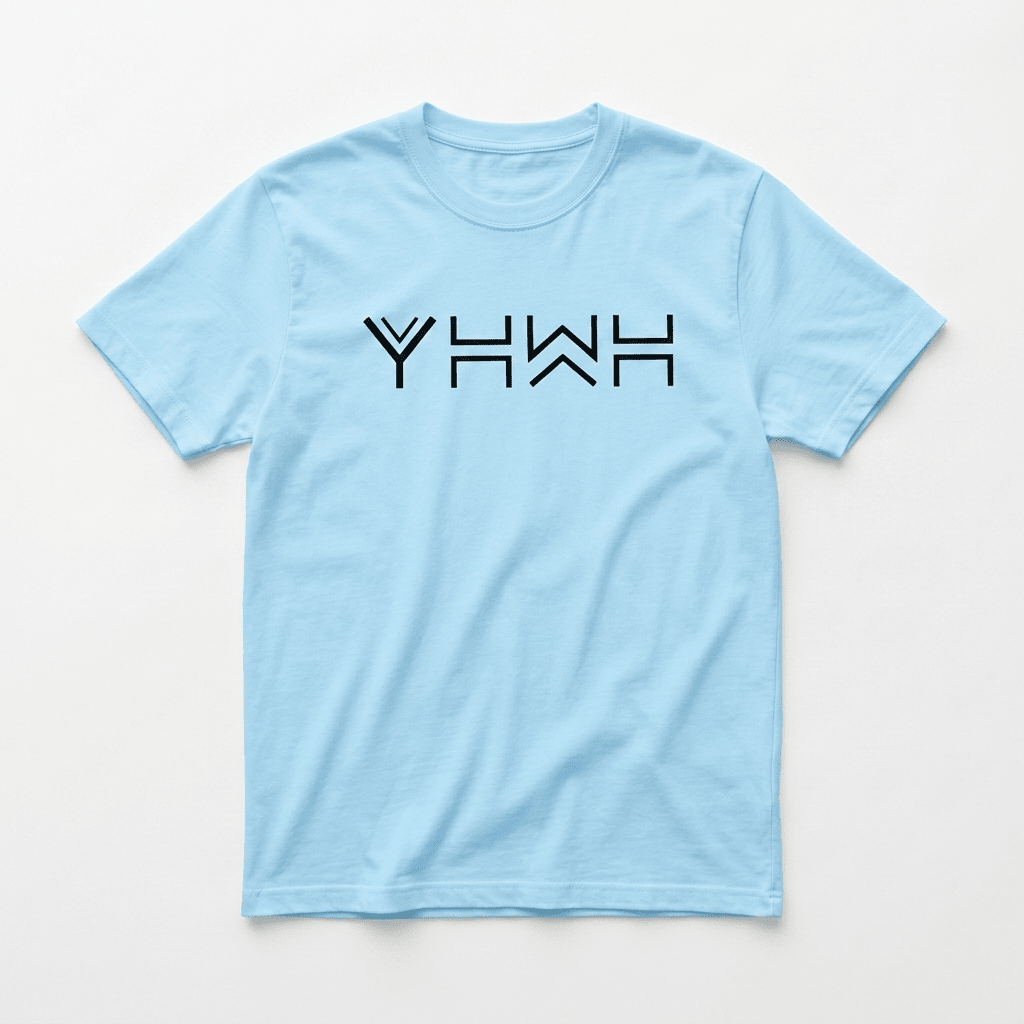 Yahweh YHWH Graphic Tee Light Blue Men's T-Shirt Soulful Faith Christian Apparel & Jewelry