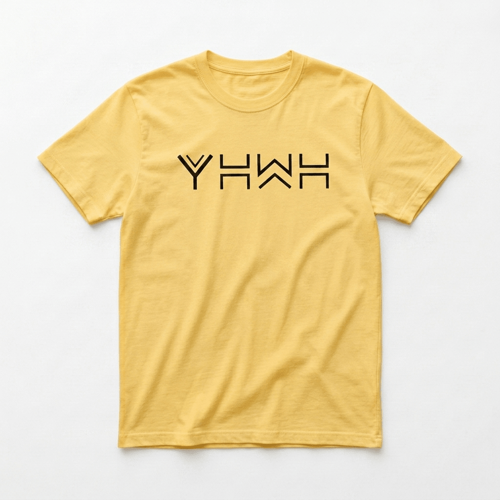 Yahweh YHWH Graphic Tee Yellow Men's T-Shirt Soulful Faith Christian Apparel & Jewelry