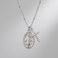 Zircon Virgin Mary Cross Necklace Silver Women's Necklace Soulful Faith Christian Apparel & Jewelry